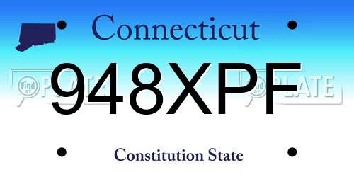 948XPF Connecticut License Plate