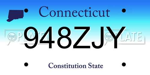 948ZJY Connecticut License Plate