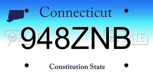 948ZNB Connecticut License Plate