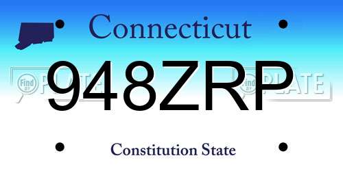 948ZRP Connecticut License Plate
