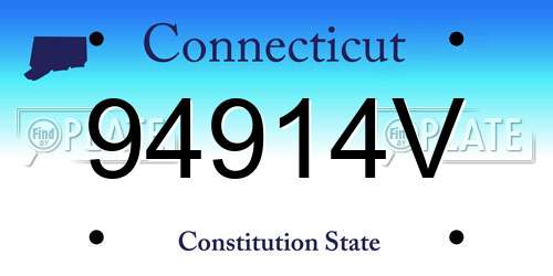 94914V Connecticut License Plate