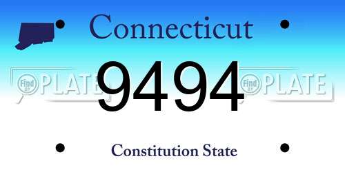 9494 Connecticut License Plate