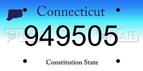 949505 Connecticut License Plate