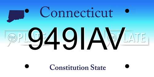 949IAV Connecticut License Plate
