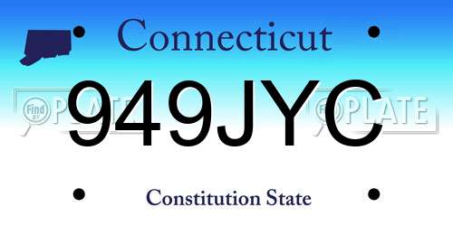 949JYC Connecticut License Plate