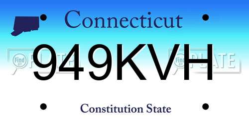 949KVH Connecticut License Plate