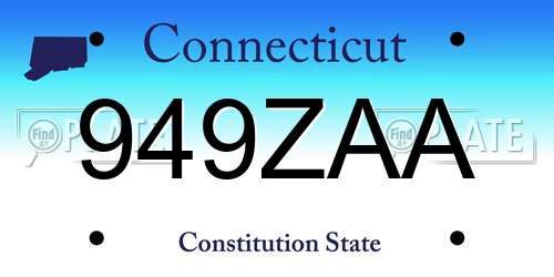 949ZAA Connecticut License Plate