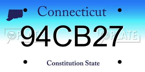 94CB27 Connecticut License Plate