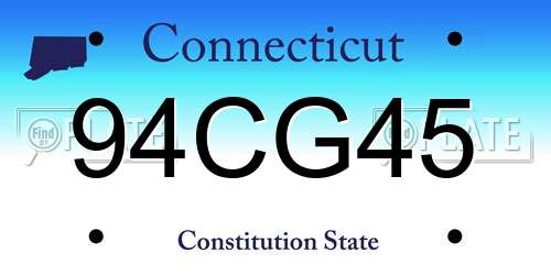 94CG45 Connecticut License Plate