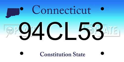 94CL53 Connecticut License Plate
