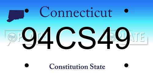 94CS49 Connecticut License Plate