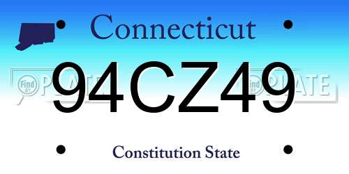 94CZ49 Connecticut License Plate