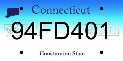 94FD401 Connecticut License Plate