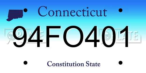 94FO401 Connecticut License Plate