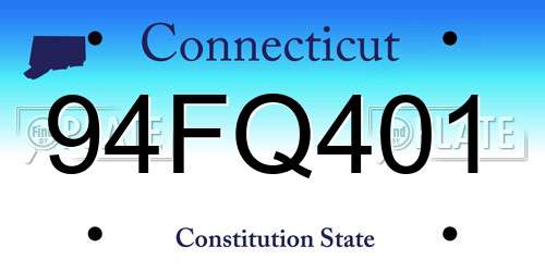 94FQ401 Connecticut License Plate