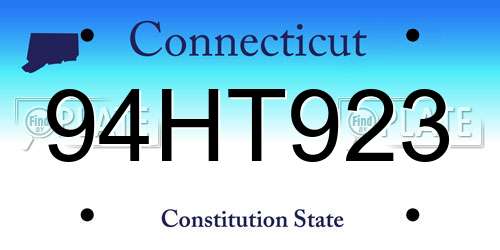 94HT923 Connecticut License Plate