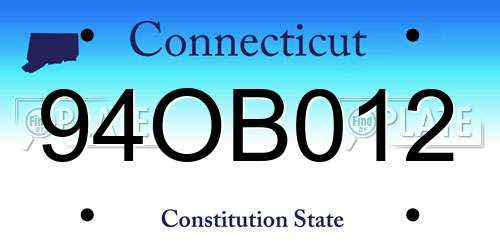 94OB012 Connecticut License Plate