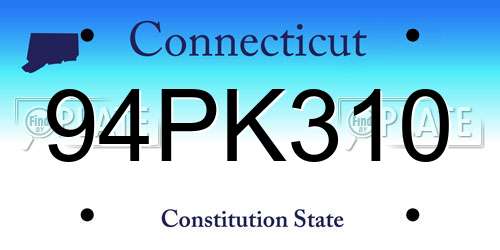 94PK310 Connecticut License Plate
