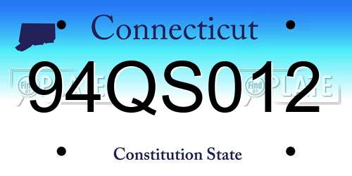 94QS012 Connecticut License Plate