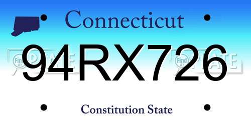94RX726 Connecticut License Plate