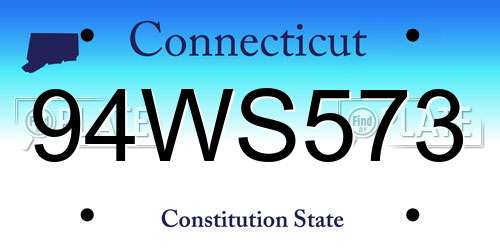 94WS573 Connecticut License Plate