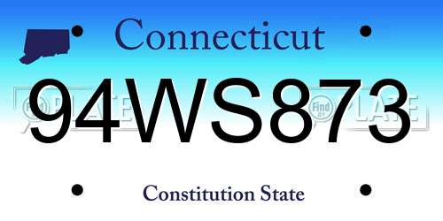94WS873 Connecticut License Plate