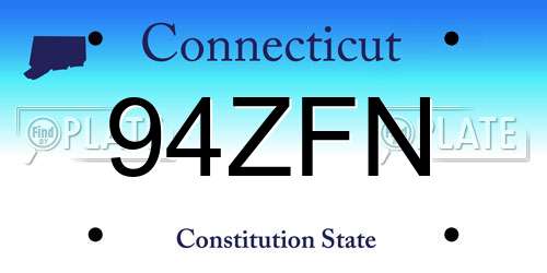 94ZFN Connecticut License Plate