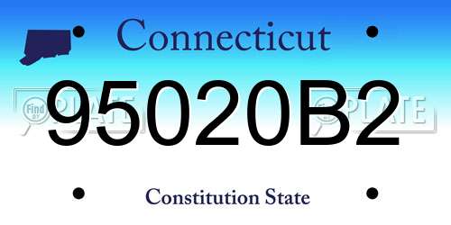 95020B2 Connecticut License Plate