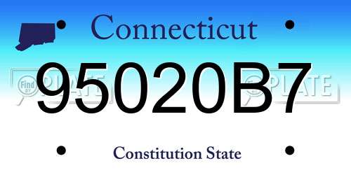 95020B7 Connecticut License Plate
