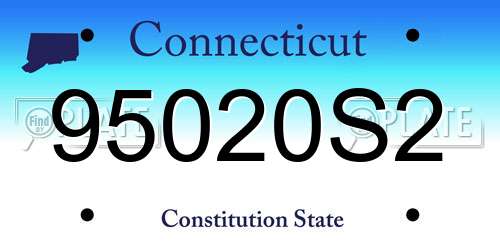 95020S2 Connecticut License Plate