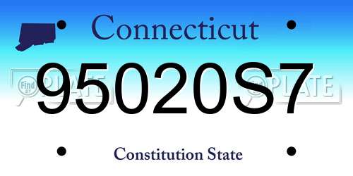 95020S7 Connecticut License Plate