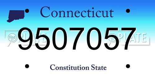 9507057 Connecticut License Plate