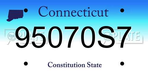 95070S7 Connecticut License Plate