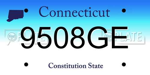 9508GE Connecticut License Plate