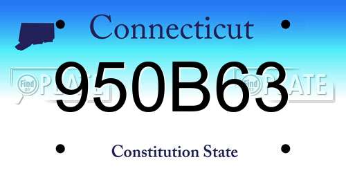 950B63 Connecticut License Plate