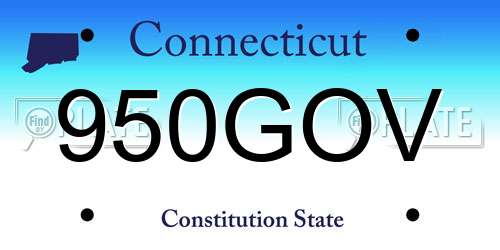 950GOV Connecticut License Plate