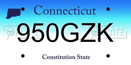 950GZK Connecticut License Plate