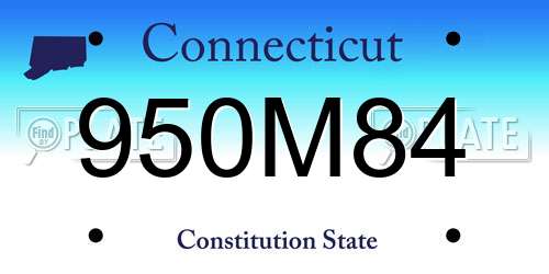 950M84 Connecticut License Plate