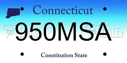 950MSA Connecticut License Plate