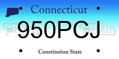 950PCJ Connecticut License Plate