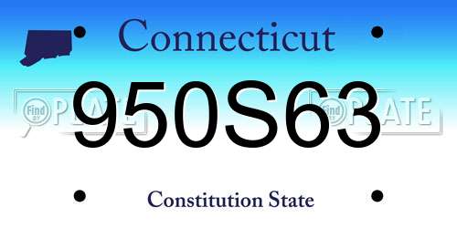 950S63 Connecticut License Plate