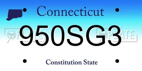 950SG3 Connecticut License Plate