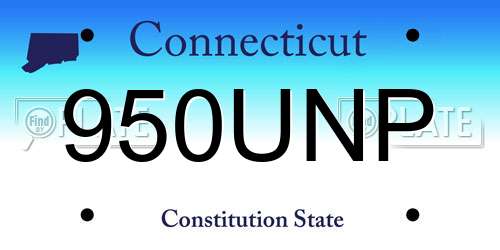 950UNP Connecticut License Plate