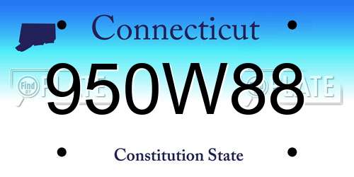950W88 Connecticut License Plate