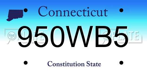950WB5 Connecticut License Plate