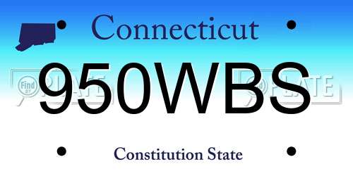 950WBS Connecticut License Plate