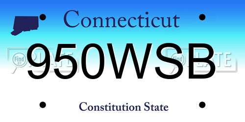 950WSB Connecticut License Plate