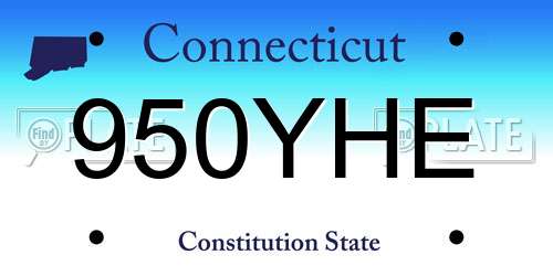 950YHE Connecticut License Plate