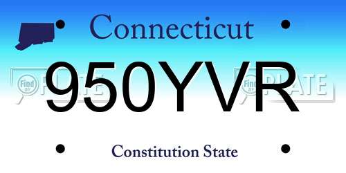 950YVR Connecticut License Plate