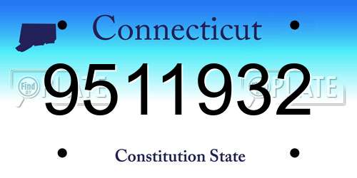 9511932 Connecticut License Plate